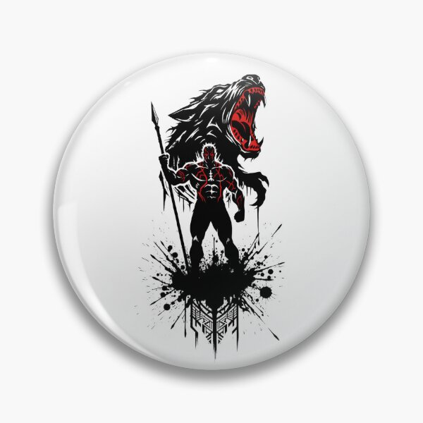 Item preview, Berserker Warrior and Fenrir Wolf – Norse Viking Tribal Art designed and sold by Redwal15.
