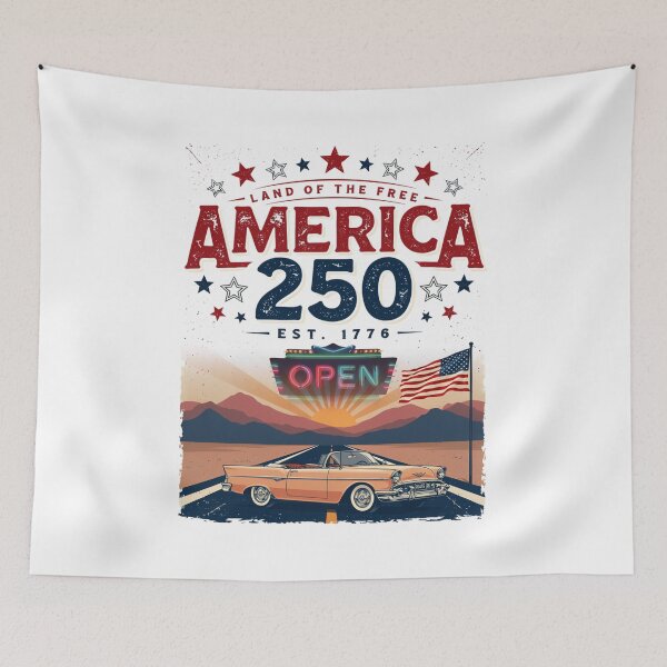 Item preview, America 250 Route 66 Diner Vintage Convertible Road Trip Shirt v2 designed and sold by DarylWelsh2024.