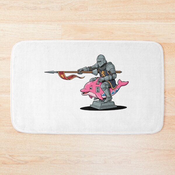 Item preview, Medieval Knight Riding Pink Dolphin Kiddie Ride designed and sold by Rare By Hero.