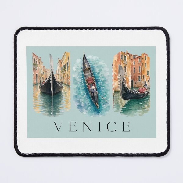 Item preview, Dreamy Venice Gondolas Watercolour Triptych designed and sold by S-and-W-4ever.