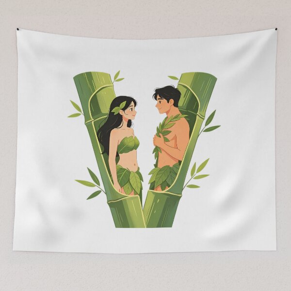Item preview, The First Couple in Split Bamboo — Philippine Folklore Art designed and sold by Bondingbonding.