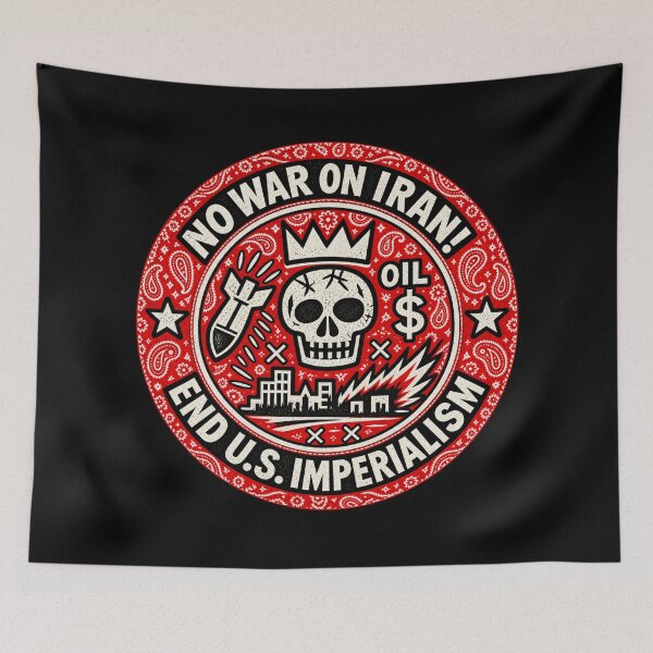 Item preview, No War on Iran! End U.S. Imperialism (Damu Version) designed and sold by DIRTYDUNNZ.