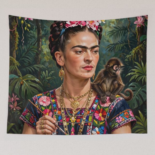 Item preview, Jungle Muse - Flower Crown Artist with Monkey designed and sold by Surviving Monday Club.