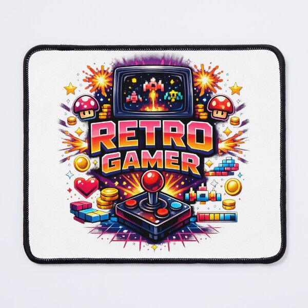 Item preview, Retro Gamer Arcade Joystick Neon Gaming Nostalgia Design. designed and sold by The-T-In-Retro.