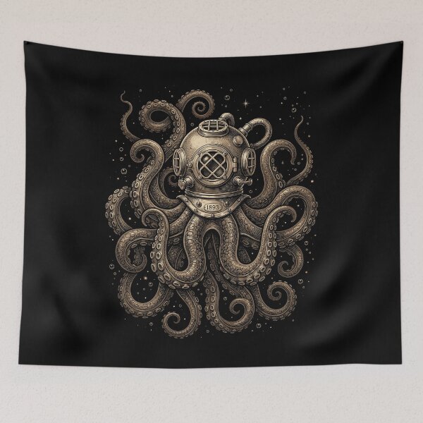 Item preview, Octopus Diving Helmet Deep Sea Explorer designed and sold by Doodleoub.