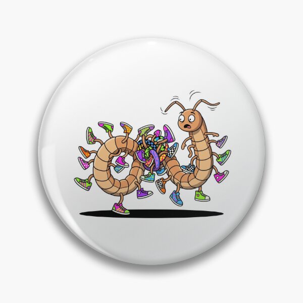 Item preview, Clumsy Tangled Centipede Wearing Colorful Sneakers designed and sold by Rare By Hero.