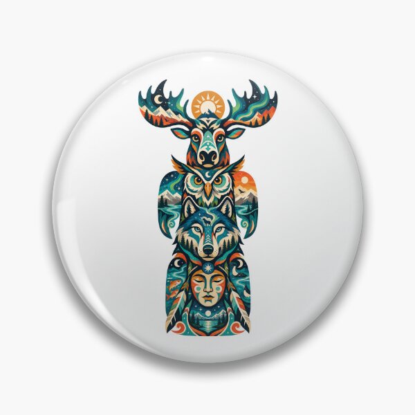 Item preview, Northern Totem Moose Owl Wolf designed and sold by Wild Creative Art.