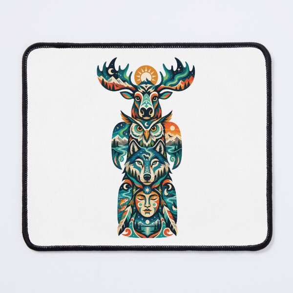 Item preview, Northern Totem Moose Owl Wolf designed and sold by Wild Creative Art.