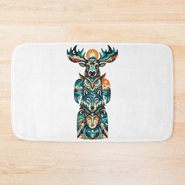 Item preview, Northern Totem Moose Owl Wolf designed and sold by Wild Creative Art.