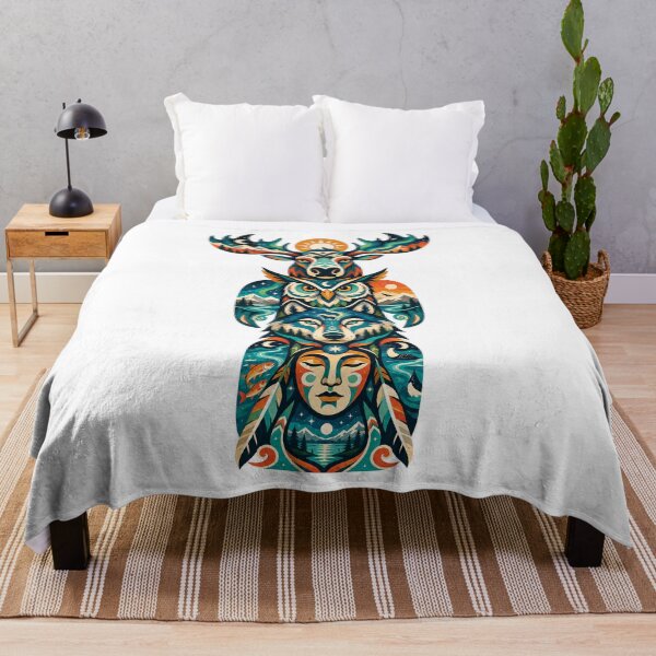 Item preview, Northern Totem Moose Owl Wolf designed and sold by Wild Creative Art.