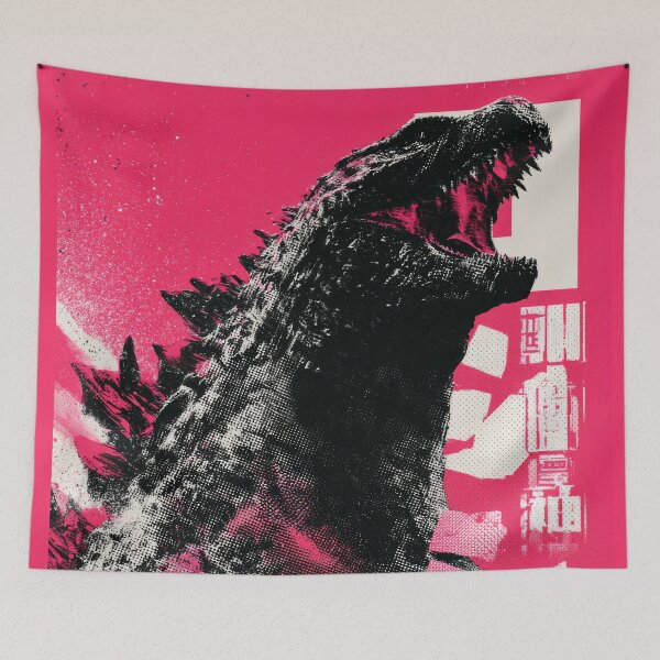 Item preview, Kaiju Monster Duotone Pink designed and sold by AnimeArsenalPrints.