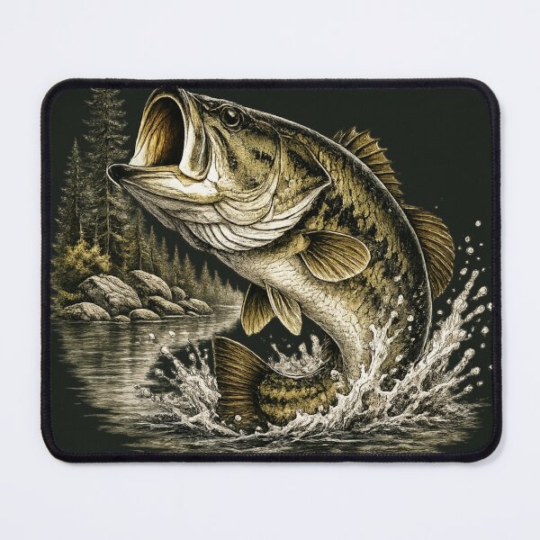 Item preview, Vintage Largemouth Bass – Premium Freshwater Fishing Illustration designed and sold by Northbound Trail.