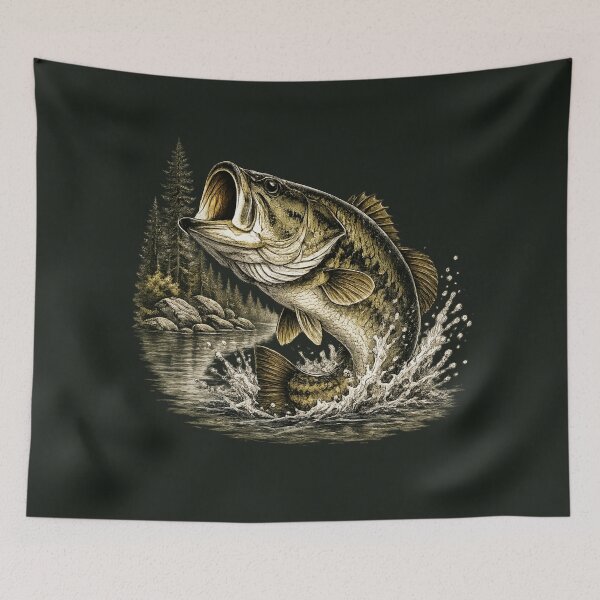 Item preview, Vintage Largemouth Bass – Premium Freshwater Fishing Illustration designed and sold by Northbound Trail.
