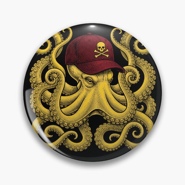 Item preview, Pirate Octopus Skull Baseball Cap Marine Animal designed and sold by Doodleoub.