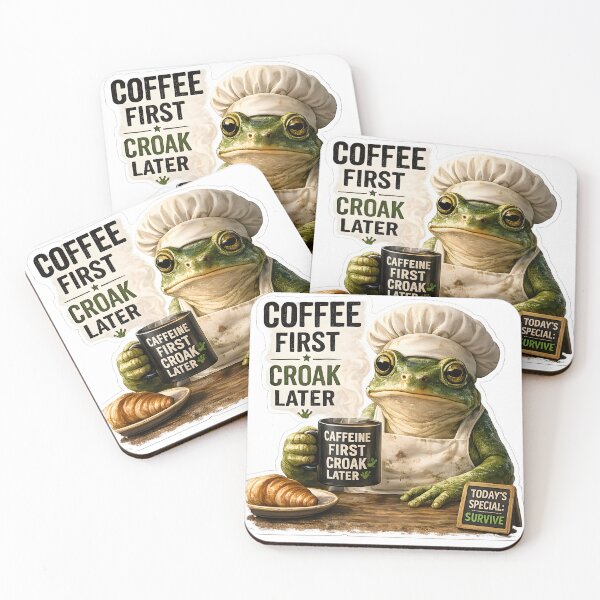 Item preview, Coffee First, Croak Later designed and sold by TinyWeird.