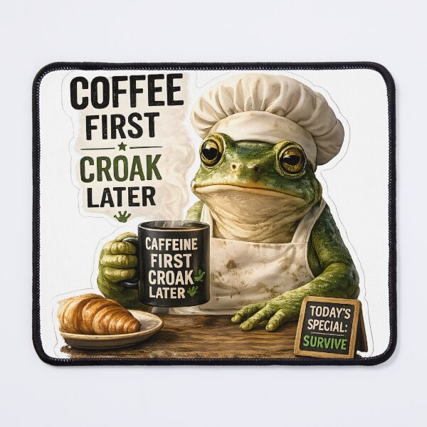 Item preview, Coffee First, Croak Later designed and sold by TinyWeird.
