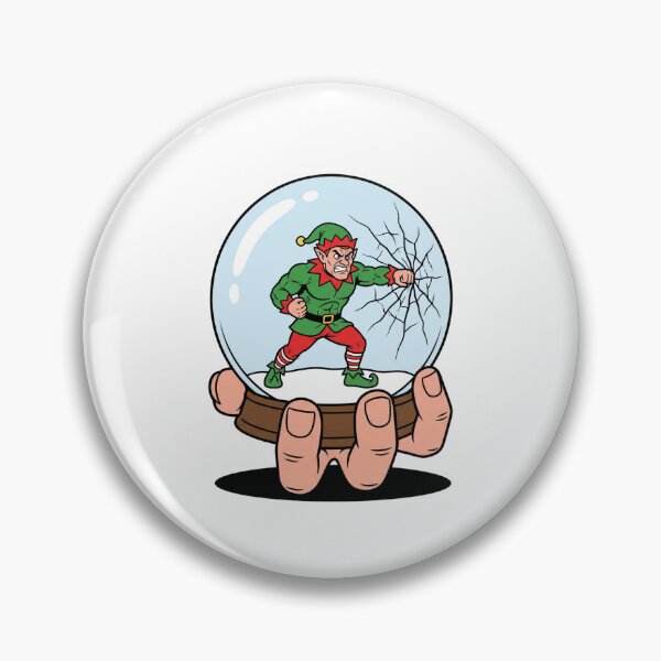 Item preview, Angry Muscle Elf Escaping Christmas Snow Globe Comic Art designed and sold by Rare By Hero.