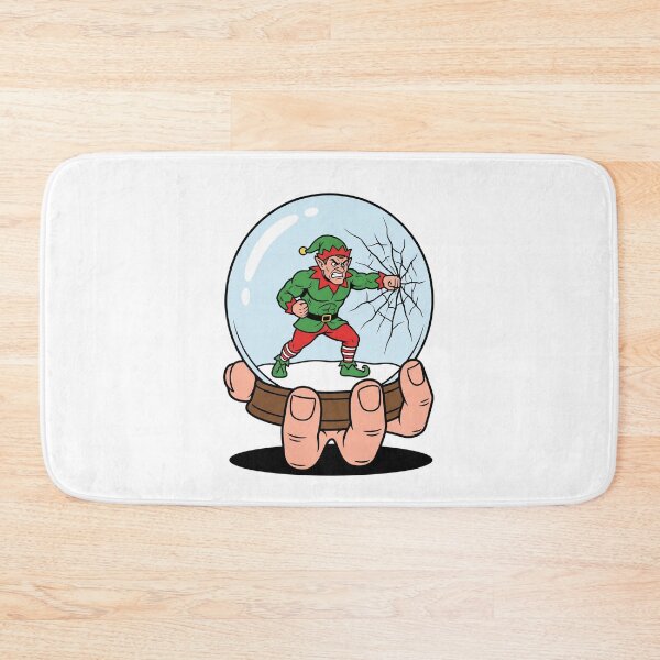 Item preview, Angry Muscle Elf Escaping Christmas Snow Globe Comic Art designed and sold by Rare By Hero.