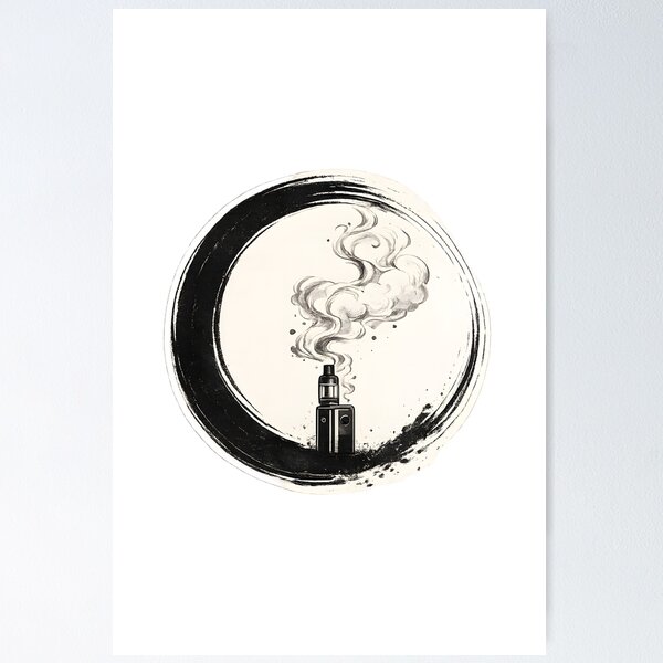 Item preview, Zen Clouds – Minimalist Japanese Vape Ink Art designed and sold by House of Taste Vape Designs.