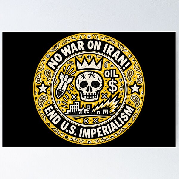 Item preview, No War on Iran! End U.S. Imperialism (Latin Kings Version) designed and sold by DIRTYDUNNZ.