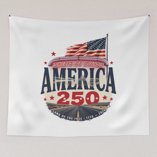 Item preview, America 250 Route 66 Diner Vintage Convertible Road Trip Shirt v3 designed and sold by DarylWelsh2024.