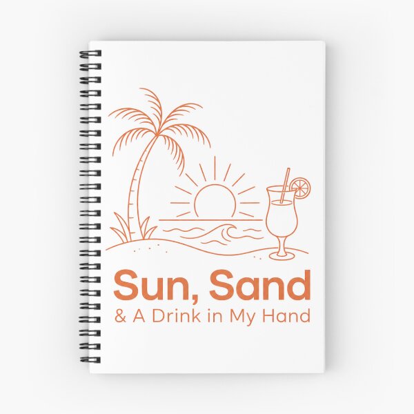 Item preview, Sun, Sand & a Drink in My Mind | Funny Beach Vacation Typography T-Shirt designed and sold by rushaib.