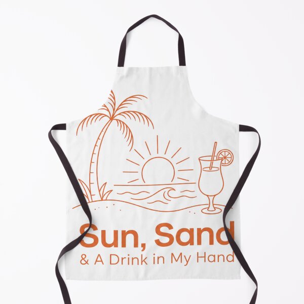 Item preview, Sun, Sand & a Drink in My Mind | Funny Beach Vacation Typography T-Shirt designed and sold by rushaib.