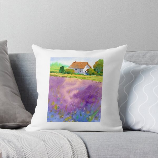 Item preview, Lavender Field Farmhouse Countryside Watercolor designed and sold by Por564.