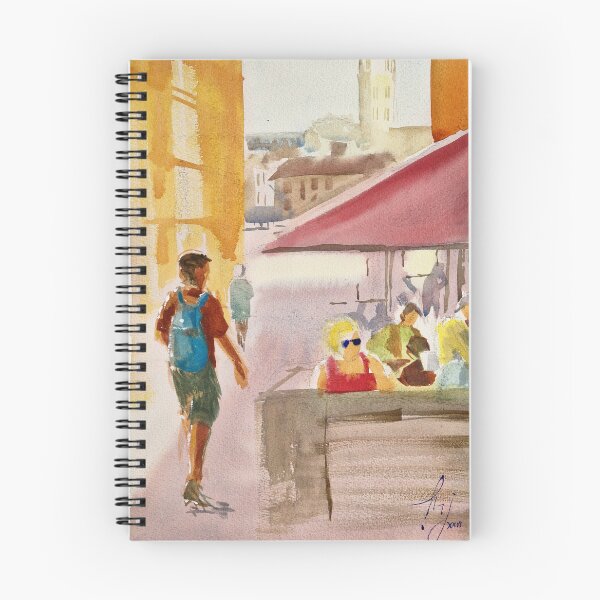 Item preview, Outdoor cafe watercolor painting designed and sold by MikeJory.