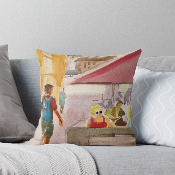Item preview, Outdoor cafe watercolor painting designed and sold by MikeJory.