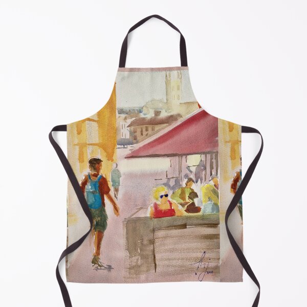 Item preview, Outdoor cafe watercolor painting designed and sold by MikeJory.
