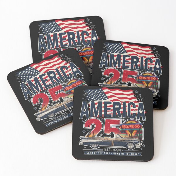 Item preview, America 250 Route 66 Diner Vintage Convertible Road Trip Shirt v4 designed and sold by DarylWelsh2024.