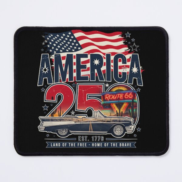 Item preview, America 250 Route 66 Diner Vintage Convertible Road Trip Shirt v4 designed and sold by DarylWelsh2024.