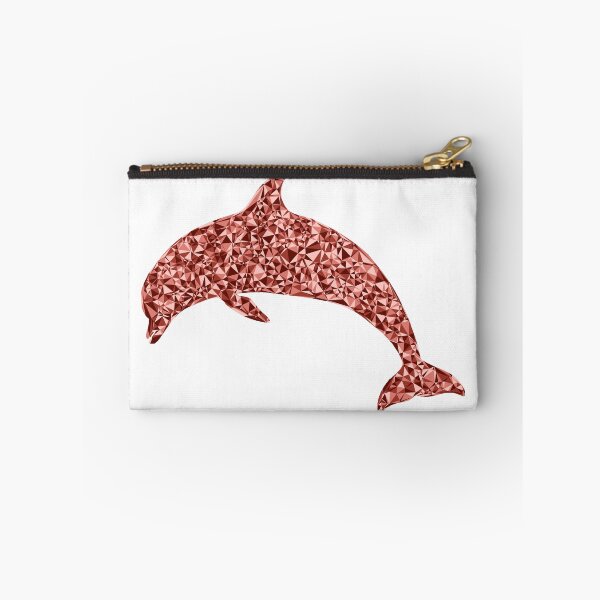 Item preview, Red Triangular Mosaic Diving Dolphin Silhouette Design designed and sold by DymondDesigns.