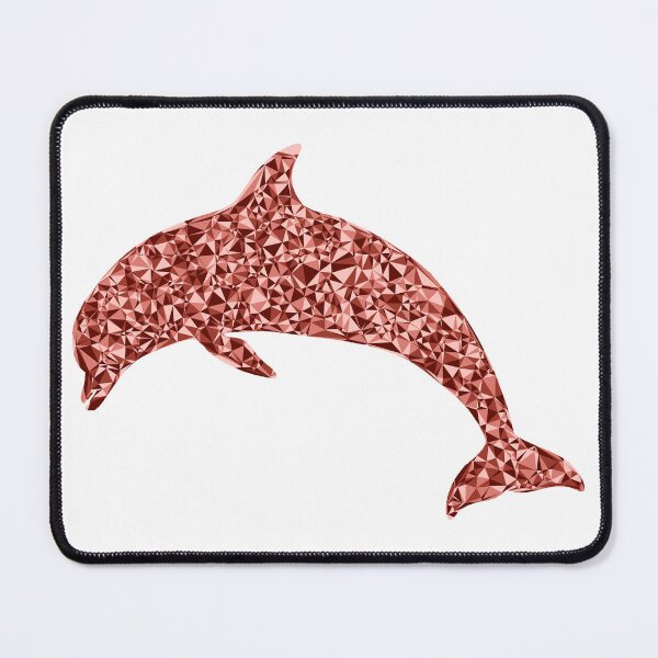 Item preview, Diving Dolphin Red Triangular Mosaic Silhouette Design designed and sold by DymondDesigns.
