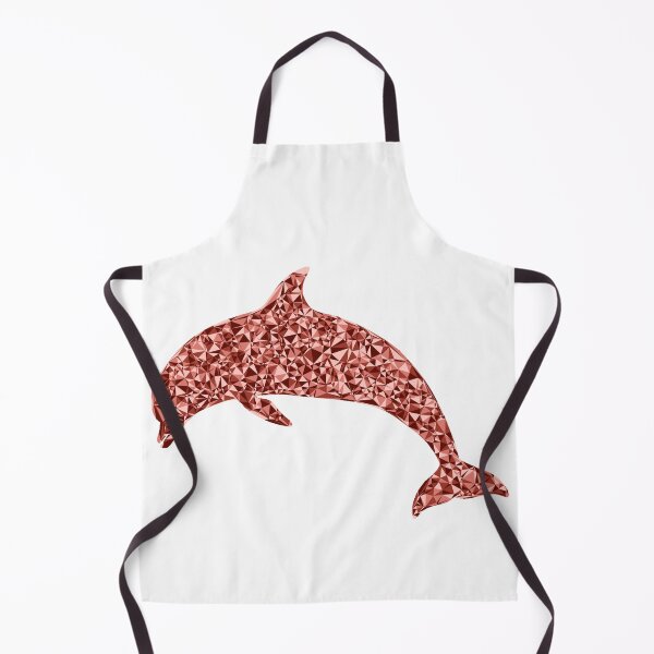 Item preview, Red Triangular Mosaic Diving Dolphin Silhouette Design designed and sold by DymondDesigns.