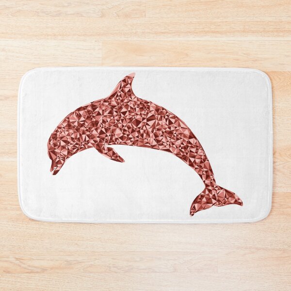 Item preview, Diving Dolphin Red Triangular Mosaic Silhouette Design designed and sold by DymondDesigns.
