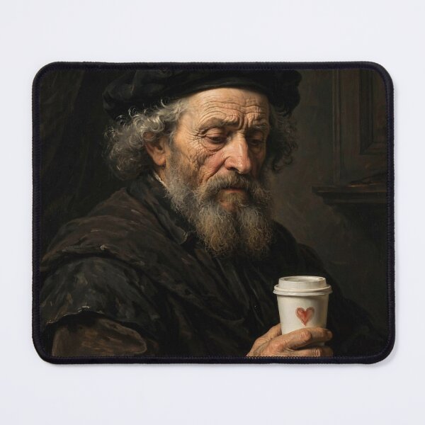 Item preview, Chiaroscuro Coffee Break - Old Master with Takeaway Cup designed and sold by Surviving Monday Club.