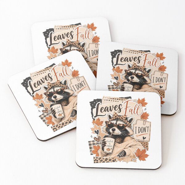 Item preview, Leaves Fall I Don't Funny Raccoon Autumn Pumpkin Spice designed and sold by wansilastomi.
