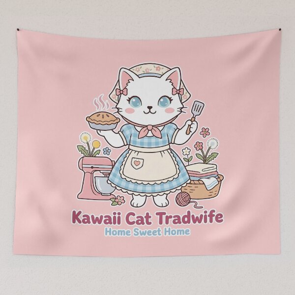 Item preview, Kawaii Cat Tradwife: Home Sweet Home Baker designed and sold by CuteKats.