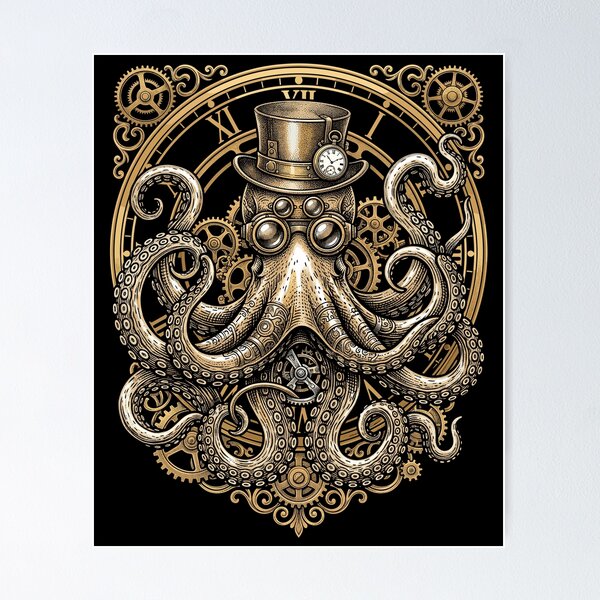 Item preview, Steampunk Octopus Fantasy Lover designed and sold by Doodleoub.