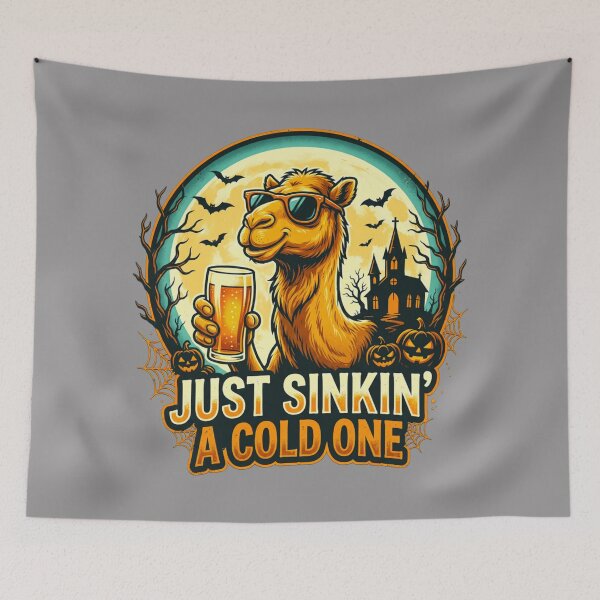 Item preview, Camel Lover's Halloween Beer – Just Sinkin' a Cold One – Funny Beer T-Shirt designed and sold by Grang Art Artistic Designs.