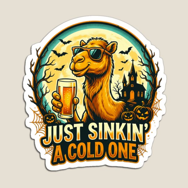 Item preview, Camel Lover's Halloween Beer – Just Sinkin' a Cold One – Funny Beer T-Shirt designed and sold by Grang Art Artistic Designs.