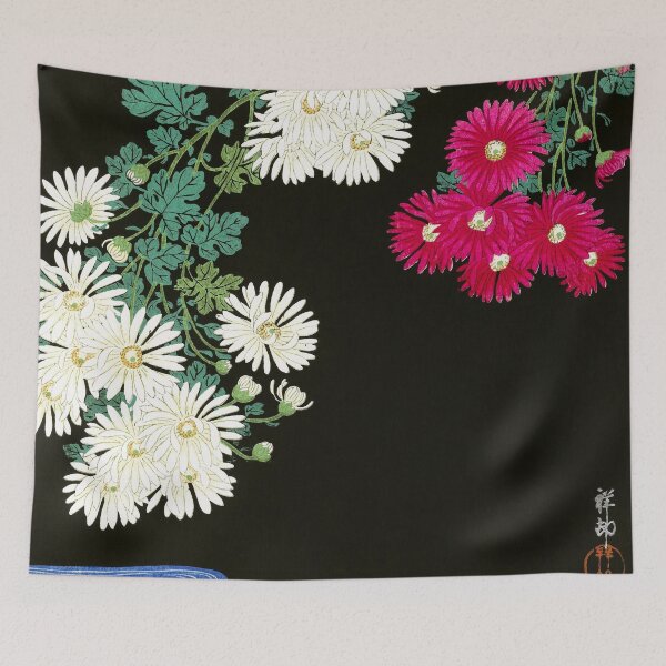 Item preview, Chrysanthemums and a Stream painting on woodblock Japanese portrait painting by Ohara Koson designed and sold by Jéanpaul  Ferro.