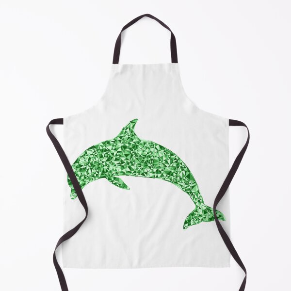 Item preview, Green Triangular Mosaic Diving Dolphin Silhouette Design designed and sold by DymondDesigns.