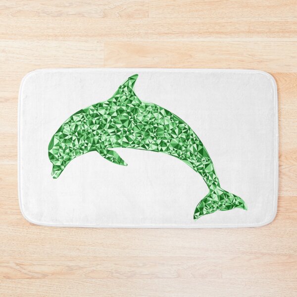Item preview, Diving Dolphin Green Triangular Mosaic Silhouette Design designed and sold by DymondDesigns.