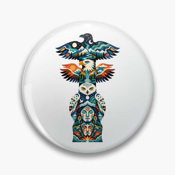 Item preview, Northern Totem Raven Eagle Snowy Owl designed and sold by Wild Creative Art.