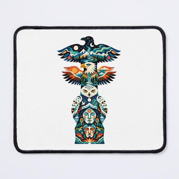Item preview, Northern Totem Raven Eagle Snowy Owl designed and sold by Wild Creative Art.