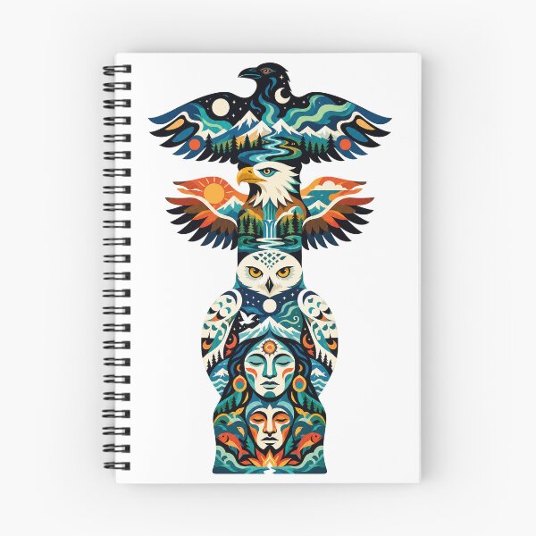 Item preview, Northern Totem Raven Eagle Snowy Owl designed and sold by Wild Creative Art.