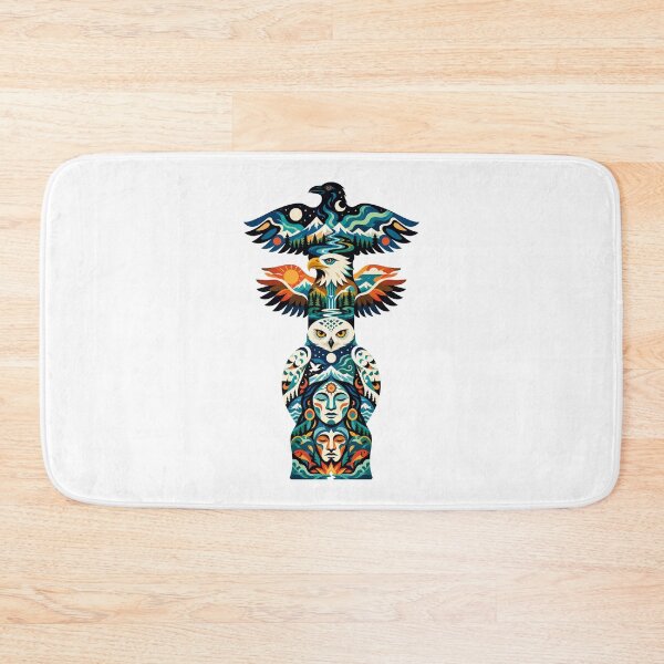 Item preview, Northern Totem Raven Eagle Snowy Owl designed and sold by Wild Creative Art.